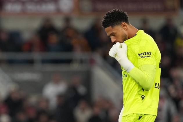 Maduka Okoye of Udinese Calcio during the Serie A 2025 2026 football match between AS Roma and Udinese Calcio at Stadio Olimpico in Rome (Italy), November 9, 2025. antoniettaxbaldassarre