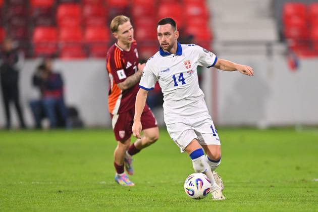 SERBIA vs LATVIA ANDRIJA ZIVKOVIC fudbaler reprezentacije Srbije na utakmici kvalifikacija za FIFA Svetsko prvenstvo protiv Letonije na stadionu Dubocica, Leskovac 16.11.2025. godine Foto: Fudbal, Reprezentacija, Srbija, Letonija, Kvalifikacije za Svetsko prvenstvofootball Serbia vs Latvia FIFA World Cup, WM, Weltmeisterschaft, Fussball qualification match at Dubocica stadiuim , Leskovac 16.11.2025 Foto: FOOTBALL, SERBIA, LATVIA, FIFA WORLD CUP QUALIFICATIONS MATCH Leskovac Dubocica stadium Serbia Copyright: xMarkoxMetlas xMNxPressx