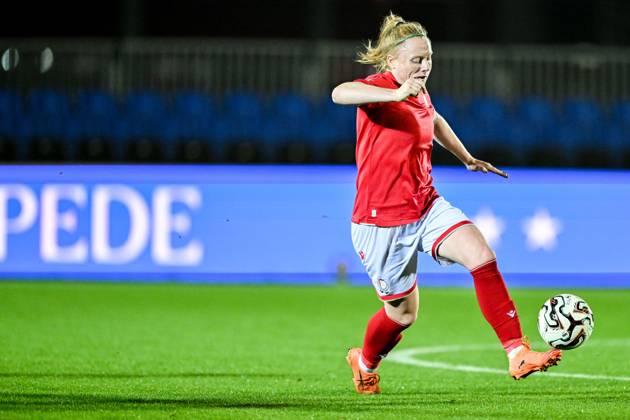 251115 RSC ANDERLECHT VS STANDARD Amber Barrett (9) of Standard pictured during a female soccer game between RSC Anderlecht Women and Standard Femina de Liege on the 9th matchday of the 2024 - 2025 season of the Belgian Lotto Womens Super League , on Saturday 15 November 2025 in Deinze , Belgium . PHOTO SPORTPIX Stijn Audooren Deinze Belgium Copyright: xStijnxAudoorenx 20251115_132401_SA2_3941