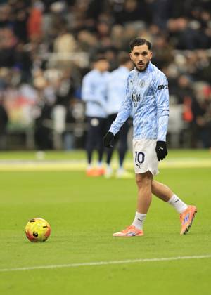 Newcastle United v Manchester City Premier League Rayan Cherki of Manchester City warms up during the Premier League match at St. James s Park, Newcastle UK Newspapers OUT Copyright: xFredxPalmerx FIL-22535-0032