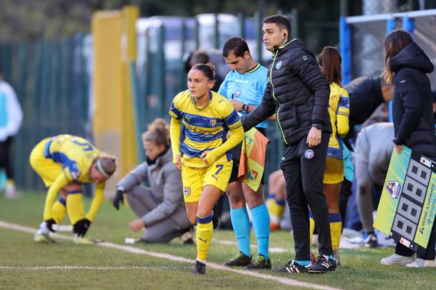CALCIO - Serie A Femminile - Ternana Women vs Parma Calcio replacement Real Carranza Kerlly with Rabot Madelane during Italian women s series A, match Ternana Women vs Parma Calcio 22 November 2025 at the Moreno Gubbiotti stadiumin Narni Italy (Photo by Luca Marchetti LiveMedia) during Ternana Women vs Parma Calcio, Italian football Serie A Women match in Narni (TR), Italy, November 22 2025 Narni (TR) Italy Copyright: xIPAxSport ABACAx