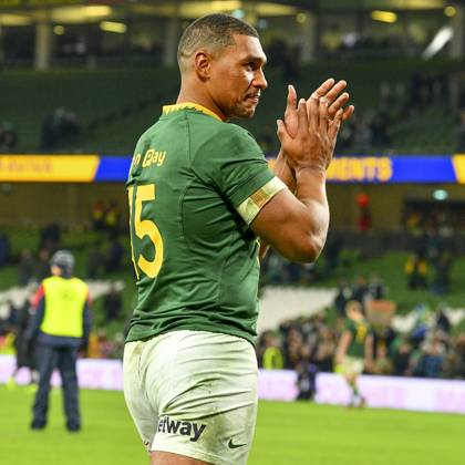 Ireland v South Africa Quilter Nations Series Damian Willemse of South Africa acknowledges the fans after the Quilter Nations Series match at the Aviva Stadium, Dublin UK Newspapers OUT Copyright: xJohnxCrothersx FIL-22533-0042