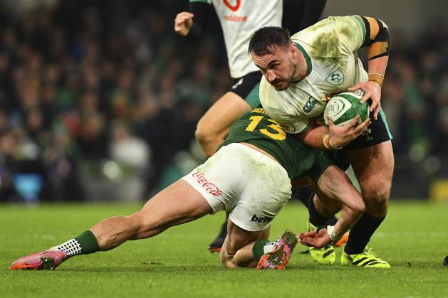 Ireland v South Africa Quilter Nations Series Ronan Kelleher of Ireland and Jesse Kriel of South Africa during the Quilter Nations Series match at the Aviva Stadium, Dublin UK Newspapers OUT Copyright: xJohnxCrothersx FIL-22533-0133