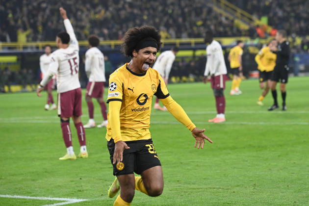 Football UEFA Champions League group stage 5 matchday, matchday5, Borussia Dortmund DO FC Villarreal 4 0 on 25 11 2025 in Dortmund Germany UEFA regulations prohibit any use of photographs as image sequences and or quasi video Â