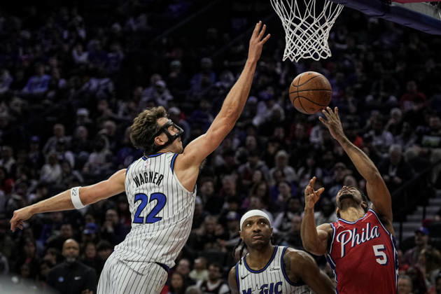 Philadelphia 76ers v Orlando Magic PHILADELPHIA, UNITED STATES - NOVEMBER 25: Franz Wagner of Orlando Magic in action during the 2025-26 Emirates NBA, Basketball Herren, USA Cup game between the Orlando Magic and Philadelphia 76ers at Xfinity Mobile Arena on November 25, 2025 in Philadelphia, United States. Wolfgang Schwan Anadolu Philadelphia United States. Editorial use only. Please get in touch for any other usage.  Copyright: x2025xAnadoluxWolfgangxSchwanx
