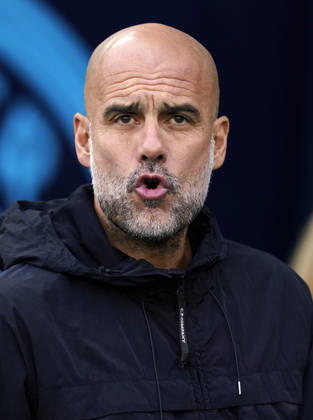 Manchester, England, 29th November 2025. Pep Guardiola coach of Manchester City during the Manchester City vs Leeds United Premier League match at the Etihad Stadium, Manchester. Picture credit should read: Andrew Yates Sportimage EDITORIAL USE ONLY. No use with unauthorised audio, video, data, fixture lists, club league logos or live services. Online in-match use limited to 120 images, no video emulation. No use in betting, games or single club league player publications. SPI_014_AY_MAN_CITY_LEEDS SPI-4333-0014