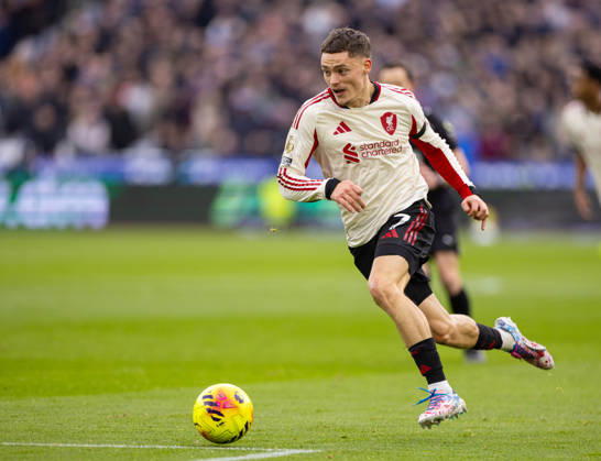 Football - FA Premier League - West Ham United FC v Liverpool FC LONDON, ENGLAND - Sunday, November 30, 2025: Liverpool s Florian Wirtz during the FA Premier League match between West Ham United FC and Liverpool FC at the London Stadium. (Photo by David Rawcliffe Propaganda) LONDON London Stadium GREATER LONDON ENGLAND  Copyright: xDavidxRawcliffex P2025-11-30-West_Ham_Liverpool-65