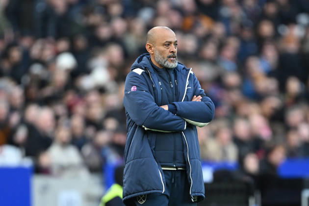 West Ham United v Liverpool Premier League 30 11 2025. West Ham United Manager Nuno Espirito Santo (m) during the Premier League match between West Ham United and Liverpool at the London Stadium, London, England on 30 November 2025. London London Stadium England Editorial use only DataCo restrictions apply See www.football-dataco.com , Copyright: xSimonxTraylenx PSI-23312-0024