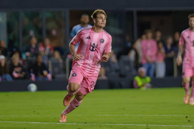 FT. LAUDERDALE, FL - NOVEMBER 29: Inter Miami forward Mateo Silvetti (24) looks on in the second half during the MLS, Fussball Herren, USA Eastern Conference finals match between Inter Miami CF and New York City FC at Chase Stadium on November 29, 2025 in Fort Lauderdale, Florida. (Photo by Chris Arjoon Icon Sportswire) SOCCER: NOV 29 MLS Cup Playoffs Inter Miami CF vs NYC FC EDITORIAL USE ONLY Icon25112900140