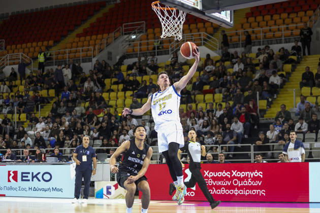 FIBA World Cup Qualifiers : Cyprus vs Germany FILIPPOS TIGKAS of Cyprus scores for Cyprus. Cyprus plays vs Germany for the Group E of the FIBA Basketball World Cup European Qualifiers, at Spyros Kyprianou Arena, Limassol, Cyprus, on Dec. 1, 2025.. Cyprus plays vs Germany for the Group E of the FIBA Basketball World Cup European Qualifiers, at Spyros Kyprianou Arena, Limassol, Cyprus, on Dec. 1, 2025. Limassol Cyprus Copyright: xKOSTASxPIKOULASx