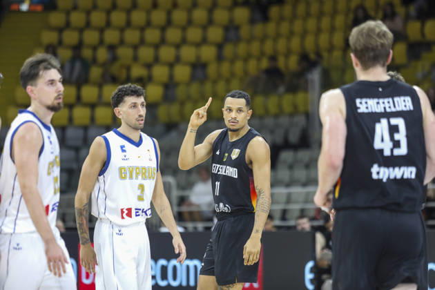 FIBA World Cup Qualifiers : Cyprus vs Germany NELSON WEIDEMANN of Germany reacts during the game. Cyprus plays vs Germany for the Group E of the FIBA Basketball World Cup European Qualifiers, at Spyros Kyprianou Arena, Limassol, Cyprus, on Dec. 1, 2025. Limassol Cyprus Copyright: xKOSTASxPIKOULASx