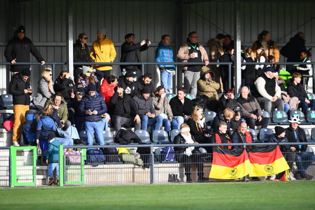 Soccer European Championship Qualification U19 Juniors Germany Faroe Islands on 29 11 2025 at Sportschule Wedau in Duisburg Fans at the match DFB regulations prohibit any use of photographs as image sequences and or quasi video Nordrhein Westfalen Germany