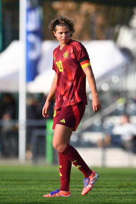 Soccer European Championship Qualification U19 Juniors Germany Faroe Islands on 29 11 2025 at Sportschule Wedau in Duisburg Rose Rückert Germany DFB regulations prohibit any use of photographs as image sequences and or quasi video Nordrhein Westfalen Germany