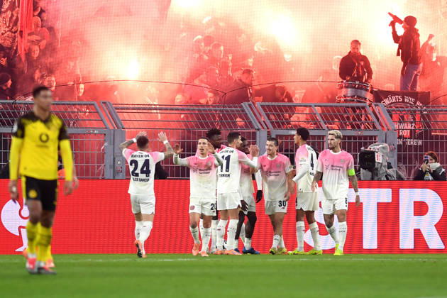 Ibrahim Maza Bayer 04 Leverkusen celebrates after scoring his team™s first goal with teammates during the DFB Pokal match between Borussia Dortmund v Bayer 04 Leverkusen, Signal Iduna Park on December 02, 2025 in Dortmund, Germany, Germany Photo by Ralf Treese DeFodi Images Ibrahim Maza Bayer 04 Leverkusen celebrates after scoring his team™s first goal with teammates during the DFB Pokal match between Borussia Dortmund v Bayer 04 Leverkusen at Signal Iduna Park on December 2, 2025 in Dortmund, Germany Photo by Ralf Treese DeFodi Images Photo by Ralf Treese DeFodi Images