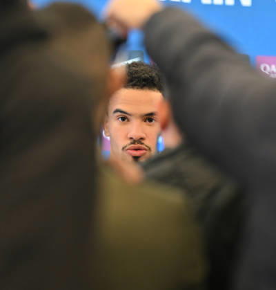 Paris Saint-Germain media day at the PSG Campus POISSY, FRANCE - DECEMBER 04: Warren Zaire-Emery, player of Paris Saint-Germain speaks to press during a media day at the PSG Campus in Poissy, west of Paris, France on December 04, 2025. Mustafa Yalcin Anadolu Paris France. Editorial use only. Please get in touch for any other usage. Copyright: x2025xAnadoluxMustafaxYalcinx