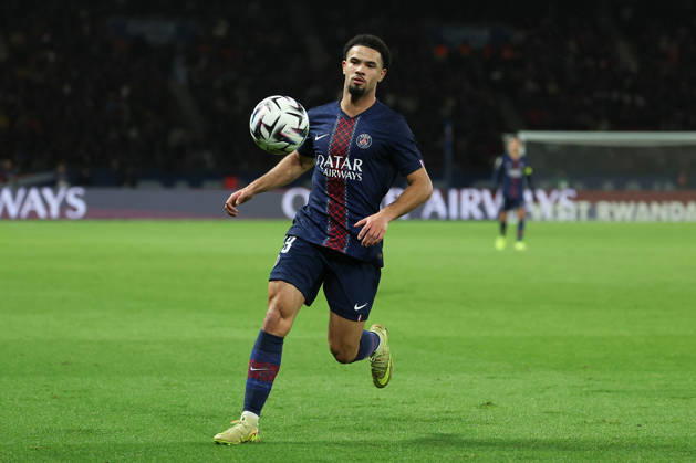 FBL FRA LIGUE1 Paris Saint Germain Stade Rennes Warren Zaire Emery Paris Saint Germain vie for the ball during the French L1 football match between Paris Saint Germain PSG an Stade Rennes at Parc des Princes Paris ,France, on December 06, 2025 Copyright: JoaquimxFerreira