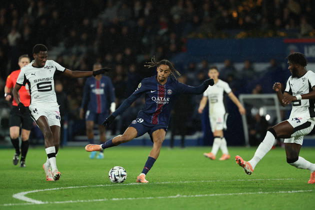 FBL FRA LIGUE1 Paris Saint Germain Stade Rennes Bradley Barcola Paris Saint Germain during the French L1 football match between Paris Saint Germain PSG an Stade Rennes at Parc des Princes Paris ,France, on December 06, 2025 Copyright: JoaquimxFerreira