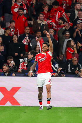 SL Benfica v Napoles FC - UEFA Champions League 2025 2026 Medio colombiano do Benfica, Richard Rios 20, celebra o golo durante a partida entre SL Benfica v Napoles FC, valida pela fase de Grupos da Uefa Champions League 2025 2026, no Estadio da Luz, Portugal (Foto de Diogo Faria Reis Avant Sports) Lisboa Estadio da Luz Portugal Copyright: xDiogoxFariaxReis AvantxSportsx