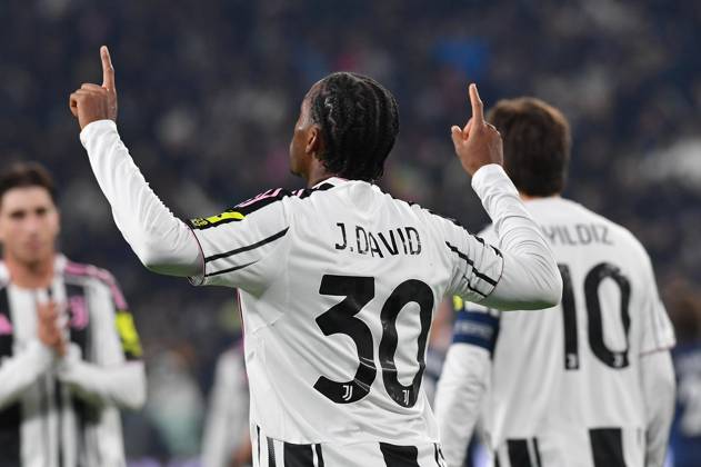 Foto IPP Massimo Rana Torino 10-12-2025 Calcio Champions League 2025 2026 Juventus-Pafos nella foto esulta jonathan david Italy Photo Press - World Copyright italy ITALY Copyright: xR4924_italyphotopressx