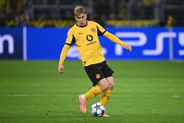 Football UEFA Champions League group stage 6 matchday, matchday6, Borussia Dortmund DO FK Bodoe Glimt 2 2 am 10 12 2025 in Dortmund Germany UEFA regulations prohibit any use of photographs as image sequences and or quasi video Â