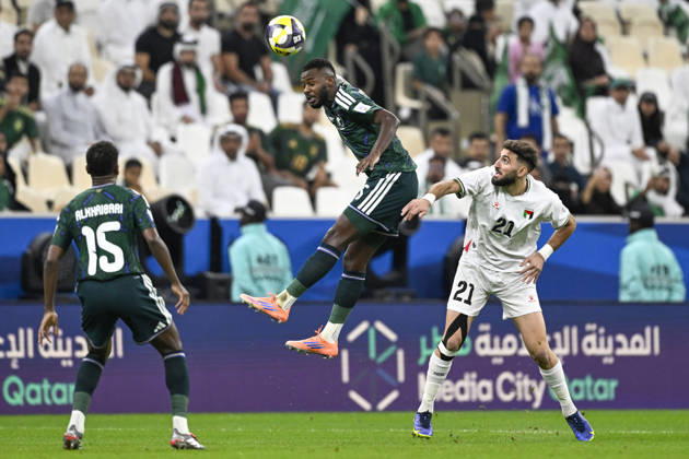 Palestine v Saudi Arabia - 2025 FIFA Arab Cup LUSAIL, QATAR – DECEMBER 11: Palestinian player Zaid Qunbar in action during their 2025 FIFA Arab Cup quarterfinal match between Palestine and Saudi Arabia at Lusail Stadium in Lusail, Qatar on December 11, 2025. Stringer Anadolu Lusail Qatar. Editorial use only. Please get in touch for any other usage.  Copyright: x2025xAnadoluxStringerx