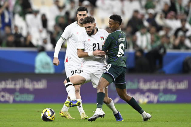 Palestine v Saudi Arabia - 2025 FIFA Arab Cup LUSAIL, QATAR – DECEMBER 11: Palestinian player Zaid Qunbar in action during their 2025 FIFA Arab Cup quarterfinal match between Palestine and Saudi Arabia at Lusail Stadium in Lusail, Qatar on December 11, 2025. Stringer Anadolu Lusail Qatar. Editorial use only. Please get in touch for any other usage.  Copyright: x2025xAnadoluxStringerx
