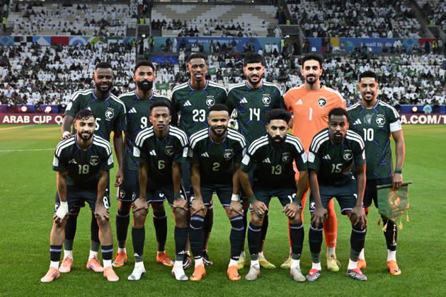 Palestine v Saudi Arabia - 2025 FIFA Arab Cup LUSAIL, QATAR – DECEMBER 11: Players of Saudi Arabia pose for a photo before the 2025 FIFA Arab Cup quarterfinal match between Palestine and Saudi Arabia at Lusail Stadium in Lusail, Qatar on December 11, 2025. Stringer Anadolu Lusail Qatar. Editorial use only. Please get in touch for any other usage.  Copyright: x2025xAnadoluxStringerx