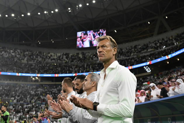 Palestine v Saudi Arabia - 2025 FIFA Arab Cup LUSAIL, QATAR – DECEMBER 11: Head Coach Herve Renard of Saudi Arabia gestures before the 2025 FIFA Arab Cup quarterfinal match between Palestine and Saudi Arabia at Lusail Stadium in Lusail, Qatar on December 11, 2025. Stringer Anadolu Lusail Qatar. Editorial use only. Please get in touch for any other usage.  Copyright: x2025xAnadoluxStringerx