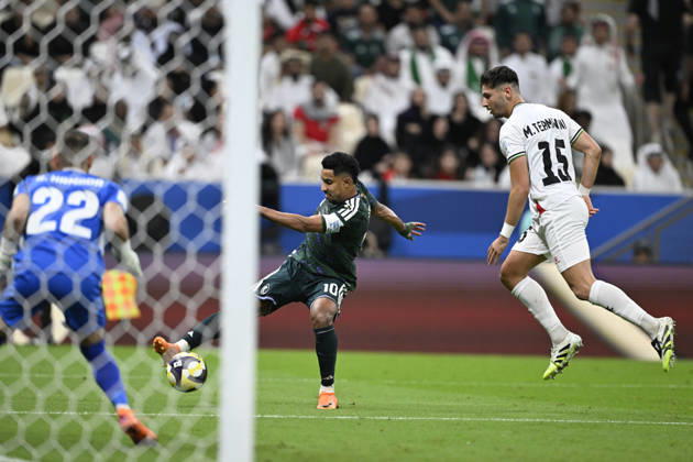Palestine v Saudi Arabia - 2025 FIFA Arab Cup LUSAIL, QATAR - DECEMBER 11: Salem Al Dawsari of Saudi Arabia in action during their 2025 FIFA Arab Cup quarterfinal match between Palestine and Saudi Arabia at Lusail Stadium in Lusail, Qatar on December 11, 2025. Stringer Anadolu Lusail Qatar. Editorial use only. Please get in touch for any other usage.  Copyright: x2025xAnadoluxStringerx