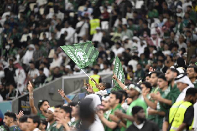 Palestine v Saudi Arabia - 2025 FIFA Arab Cup LUSAIL, QATAR – DECEMBER 11: Supporters of Saudi Arabia during their 2025 FIFA Arab Cup quarterfinal match between Palestine and Saudi Arabia at Lusail Stadium in Lusail, Qatar on December 11, 2025. Stringer Anadolu Lusail Qatar. Editorial use only. Please get in touch for any other usage.  Copyright: x2025xAnadoluxStringerx