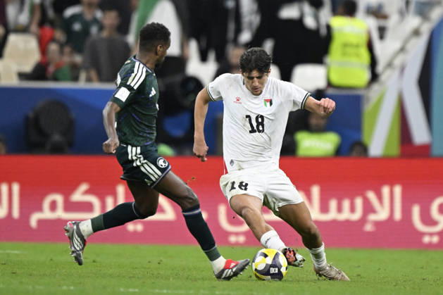 Palestine v Saudi Arabia - 2025 FIFA Arab Cup LUSAIL, QATAR - DECEMBER 11: Ahmad Al Qaq of Palestine in action during their 2025 FIFA Arab Cup quarterfinal match between Palestine and Saudi Arabia at Lusail Stadium in Lusail, Qatar on December 11, 2025. Stringer Anadolu Lusail Qatar. Editorial use only. Please get in touch for any other usage.  Copyright: x2025xAnadoluxStringerx