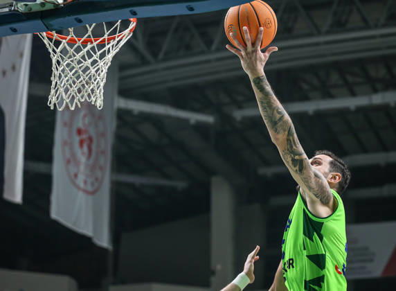 TOFAS v Trapani Shark - Basketball Champions League BURSA, TURKIYE - DECEMBER 16: Yigitcan Saybir (3) of TOFAS in action during Basketball Champions League Group D week 6 match between TOFAS and Trapani Shark at Tofas Sports Hall in Bursa, Turkiye on December 16, 2025. Fatih Capkin Anadolu Bursa Turkey. Editorial use only. Please get in touch for any other usage.  Copyright: x2025xAnadoluxFatihxCapkinx