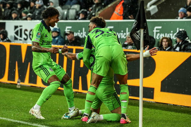Carabao Cup Quarter Final Newcastle United v Fulham Sasa Lukic of Fulham celebrates his goal to make it 1-1 during the Carabao Cup Quarter Final match Newcastle United vs Fulham at St. James s Park, Newcastle, United Kingdom, 17th December 2025 (Photo by Alfie Cosgrove News Images) Newcastle St. James s Park Tyne and Wear United Kingdom Copyright: xAlfiexCosgrove NewsxImagesx