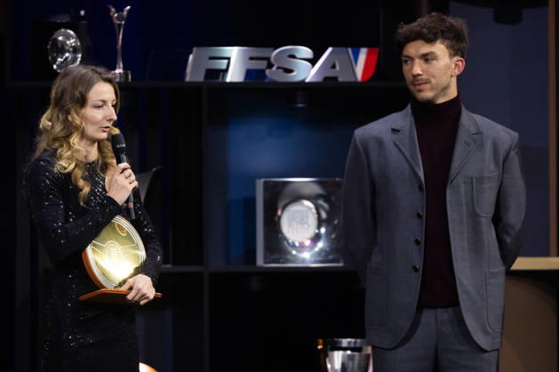 FFSA - LES TROPHEES DU AUTOMOBILE 2025 PIN Doriane, Championne F1 Academy, Volant d Or, portrait, GASLY Pierre, F1 driver, portrait during Les Trophà es du Sport Automobile 2025 at Salle Pleyel, on December 18, 2025 in Paris, France - ParisFrance Copyright: xGREGORYxLENORMANDx