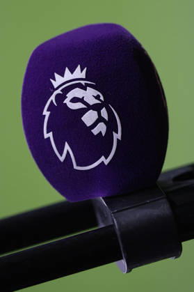 Birmingham, England, 21st December 2025. Premier League logo on a broadcast microphone during the Aston Villa vs Manchester United, ManU Premier League match at Villa Park, Birmingham. Picture credit should read: James Baylis Sportimage EDITORIAL USE ONLY. No use with unauthorised audio, video, data, fixture lists, club league logos or live services. Online in-match use limited to 120 images, no video emulation. No use in betting, games or single club league player publications. SPI_151_JB_ASTON_VILLA_MANUTD SPI-4388-0150