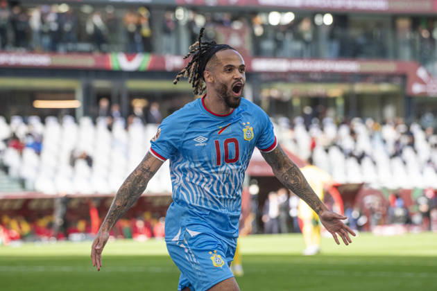 Theo Bongonda goal celebration during Africa Cup of Nations Morocco 2025 - Group B - Congo DR vs Benin 23 12 2025 - Al Medina By IMAGO Didier Lefa Studio Rabat Al Medina Stadium Morocco