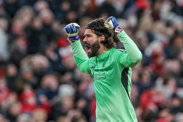 Premier League Liverpool v Wolverhampton Wanderers Alisson Becker of Liverpool celebrates the goal of Florian Wirtz during the Premier League match Liverpool vs Wolverhampton Wanderers at Anfield, Liverpool, United Kingdom, 27th December 2025 (Photo by Mark Cosgrove News Images) Liverpool Anfield Merseyside United Kingdom Copyright: xMarkxCosgrove NewsxImagesx