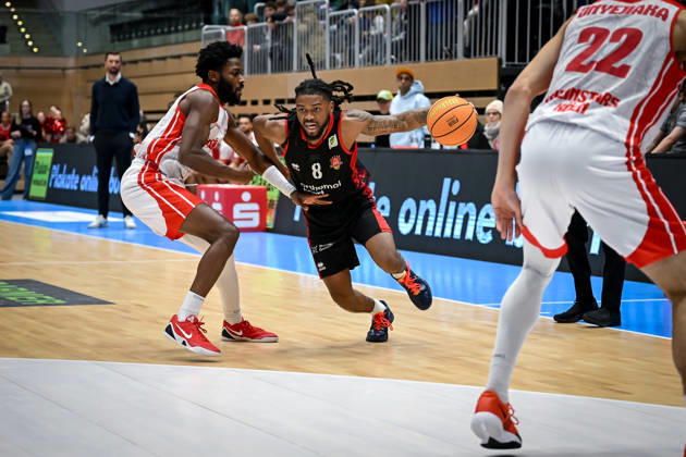 Barmer 2 Basketball Bundesliga ProA Rheinstars Köln vs Bayer Giants Leverkusen, 27 12 2025 Kobe Langley Bayer Giants Leverkusen 8 , Barmer 2 Basketball Bundesliga ProA Rheinstars Köln vs Bayer Giants Leverkusen on 27 12 2025 at the Castello Düsseldorf in Düsseldorf Nordrhein Westfalen Copyright: xBEAUTIFULxSPORTS Mueller-Laschetx
