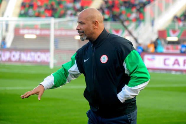 FES, MOROCCO - DECEMBER 30: Coach Eric Chelle of Nigeria during the Africa Cup of Nations (AFCON) match between Uganda and Nigeria on December 30th, 2025 at Complexe Sportif De Stade, Fes, Morocco. Photo by Segun Ogunfeyitimi Copyright: xshengolpixsx