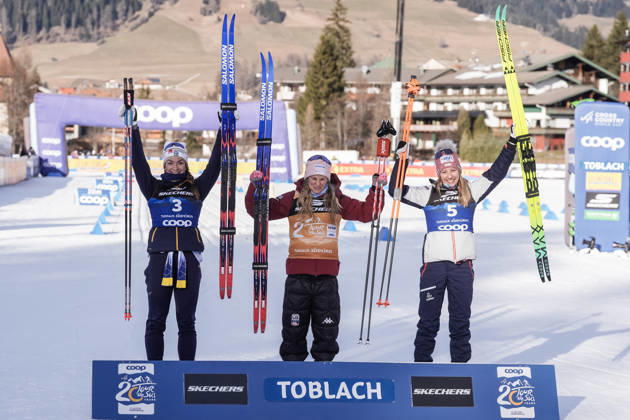 Ski Tour 2025 26 Stage 4 Toblach, Italy 20260101 USA s Jessie Diggins won the women s 20 km pursuit start classic in the Tour de Ski Sweden s Moa Ilar came second and Austria s Teresa Stadlober came third Photo Terje Pedersen NTB Toblach Italy EDITORIAL USE ONLY RESTRICTED USE FOR BETTING COMPANIES Copyright: xTerjexPedersenx xNTBx