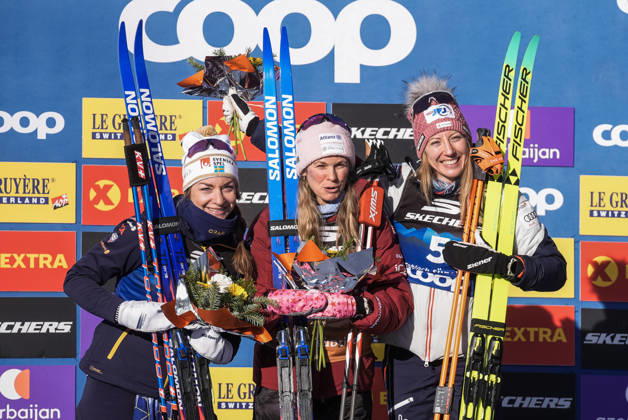 Ski Tour 2025 26 Stage 4 Toblach, Italy 20260101 USA s Jessie Diggins won the women s 20 km pursuit start classic in the Tour de Ski Sweden s Moa Ilar came second and Austria s Teresa Stadlober came third Photo Terje Pedersen NTB Toblach Italy EDITORIAL USE ONLY RESTRICTED USE FOR BETTING COMPANIES Copyright: xTerjexPedersenx xNTBx