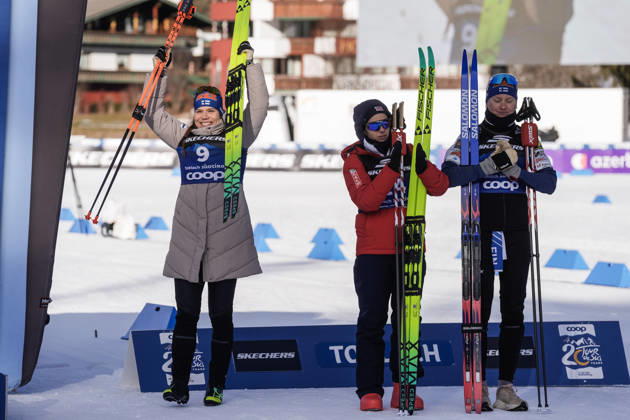 Ski Tour 2025 26 Stage 4 Toblach, Italy 20260101 USA s Jessie Diggins won the women s 20 km pursuit start classic in the Tour de Ski Sweden s Moa Ilar came second and Austria s Teresa Stadlober came third Photo Terje Pedersen NTB Toblach Italy EDITORIAL USE ONLY RESTRICTED USE FOR BETTING COMPANIES Copyright: xTerjexPedersenx xNTBx