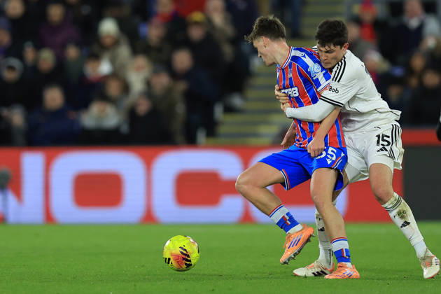 Crystal Palace v Fulham, Premier League Fulham defender Jorge Cuenca (15) fouls Crystal Palace midfielder Justin Devenny (55) during the Premier League match between Crystal Palace and Fulham at Selhurst Park, London, UK on 1 January 2026. London Selhurst Park Greater London UK Editorial use only DataCo restrictions apply See www.football-dataco.com , Copyright: xSimonxRoex PSI-23503-0032