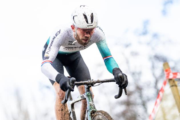 Dutch Joris Nieuwenhuis pictured in action during the men elite race at the cyclocross cycling event in Gullegem on Saturday 03 January 2026, stage 7 8 in the Superprestige cyclocross cycling competition DAVIDxPINTENS x153346368x