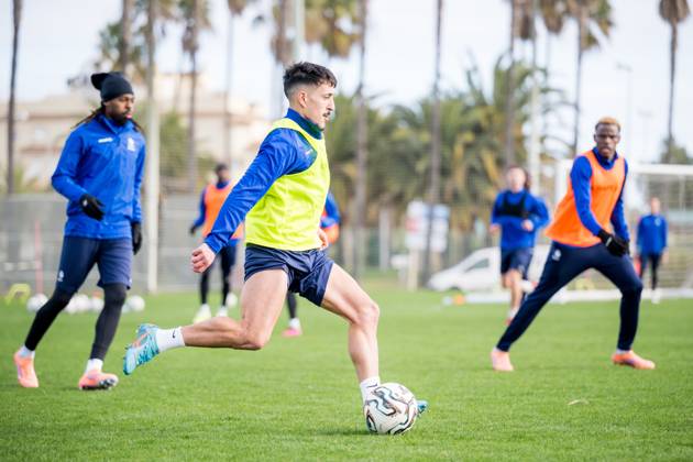 Gent s Tiago Araujo pictured in action during the winter training camp of Belgian soccer team KAA Gent, in Oliva, Spain, Tuesday 06 January 2026. JASPERxJACOBS  x154000969x