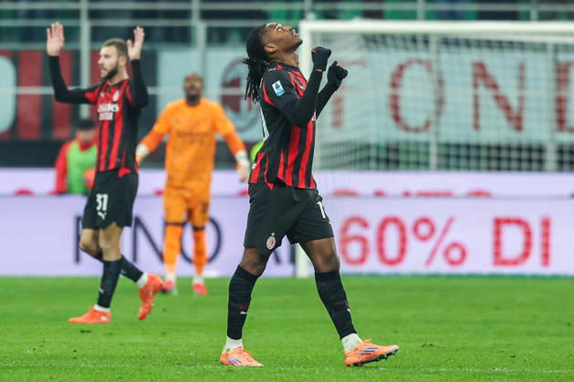 AC Milan vs Genoa CFC Serie A 2025 26 08 01 2026 Rafael Leao of AC Milan celebrates after scoring a goal during Serie A 2025 26 football match between AC Milan and Genoa CFC at San Siro Stadium in Milan Copyright: xBEAUTIFULxSPORTS Carabellix
