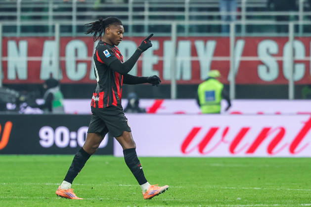 AC Milan vs Genoa CFC Serie A 2025 26 08 01 2026 Rafael Leao of AC Milan celebrates after scoring a goal during Serie A 2025 26 football match between AC Milan and Genoa CFC at San Siro Stadium in Milan Copyright: xBEAUTIFULxSPORTS Carabellix