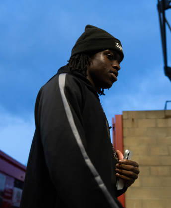 Charlton Athletic v Chelsea Emirates FA Cup Tyreece Campbell of Charlton Athletic arrives before the Emirates FA Cup Third Round match at The Valley, London 10 01 2026 UK Newspapers OUT Copyright: xBenxPetersx FIL-22760-0023