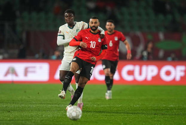 Mohamed Salah Mahrous Ghaly Egypt controls the ball during the Africa Cup Of Nations match between Ivory Coast and Egypt at Agadir Stadium on January 10, 2026 in Agadir, Morocco Photo by Thor Wegner DeFodi Images