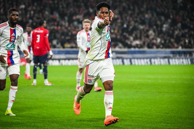 January 11, 2026, Villeneuve-D ascq, France, France: Endrick FELIPE MOREIRA DE SOUSA of Lyon celebrates his goal during the French Cup match between Lille OSC (LOSC) and Olympique Lyonnais (OL) at Pierre Mauroy Stadium on January 11, 2026 in Villeneuve-d Ascq near Lille, France. Villeneuve-D ascq France - ZUMAm308 20260111_zsp_m308_011 Copyright: xMatthieuxMirvillex